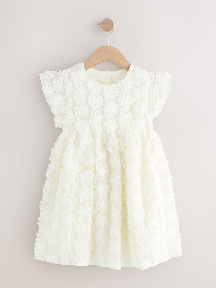 Ivory 3D Floral Occasion Dress (3mths-8yrs) - Image 4 of 7