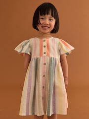 Pastel Rainbow Button Up Summer Dress (3mths-8yrs) - Image 1 of 1