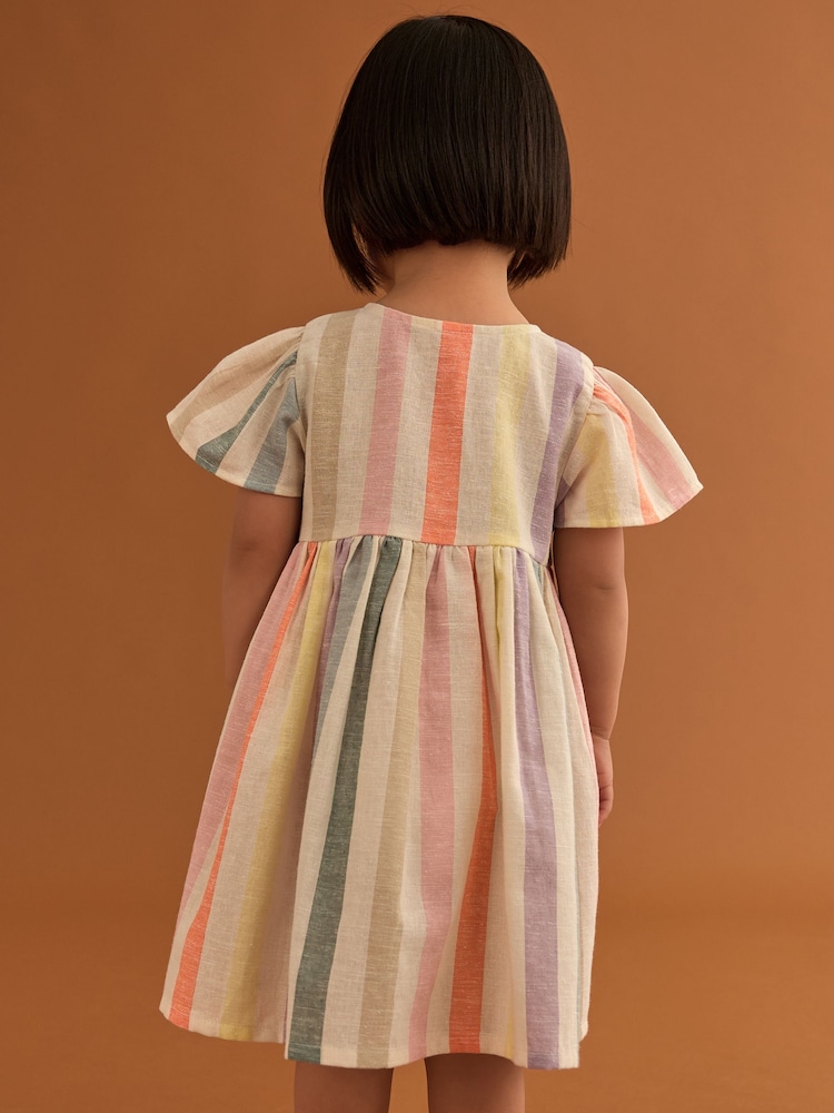 Pastel Rainbow Button Up Summer Dress (3mths-8yrs) - Image 3 of 8