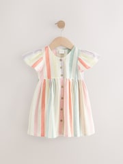 Arcoíris pastel - Vestido de verano abotonado (3 meses - 8 años) - Imagen 5 de 8