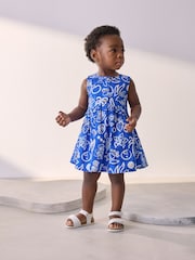 Cobalt Blue Sleeveless Peplum Summer Dress (3mths-8yrs) - Image 1 of 7