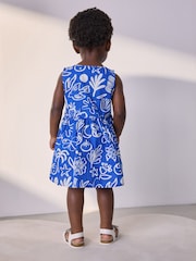 Cobalt Blue Sleeveless Peplum Summer Dress (3mths-8yrs) - Image 2 of 7