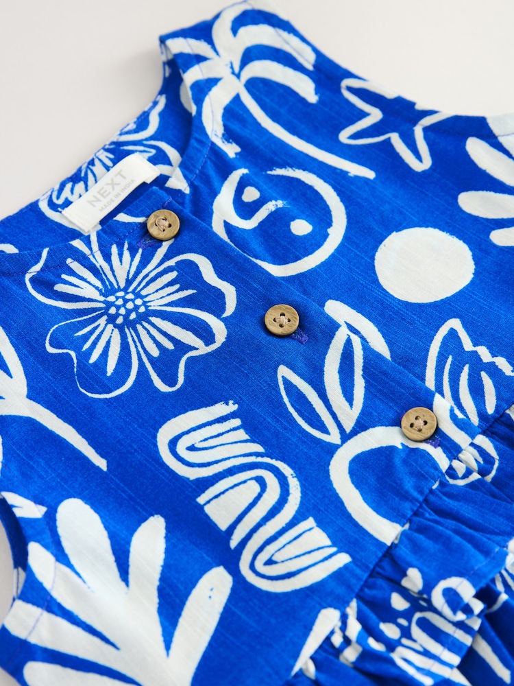 Cobalt Blue Sleeveless Peplum Summer Dress (3mths-8yrs) - Image 7 of 7