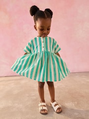 Green/White Stripe Relaxed Summer Dress (3mths-8yrs) - Image 1 of 8
