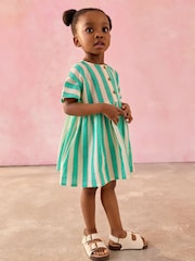 Green/White Stripe Relaxed Summer Dress (3mths-8yrs) - Image 3 of 8