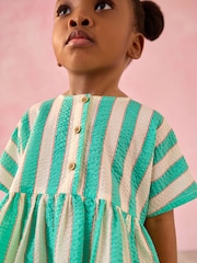 Green/White Stripe Relaxed Summer Dress (3mths-8yrs) - Image 4 of 8
