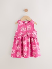 Pink Batik Sleeveless Peplum Summer Dress (3mths-8yrs) - Image 4 of 7