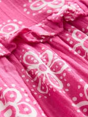 Pink Batik Sleeveless Peplum Summer Dress (3mths-8yrs) - Image 6 of 7