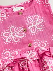 Pink Batik Sleeveless Peplum Summer Dress (3mths-8yrs) - Image 7 of 7