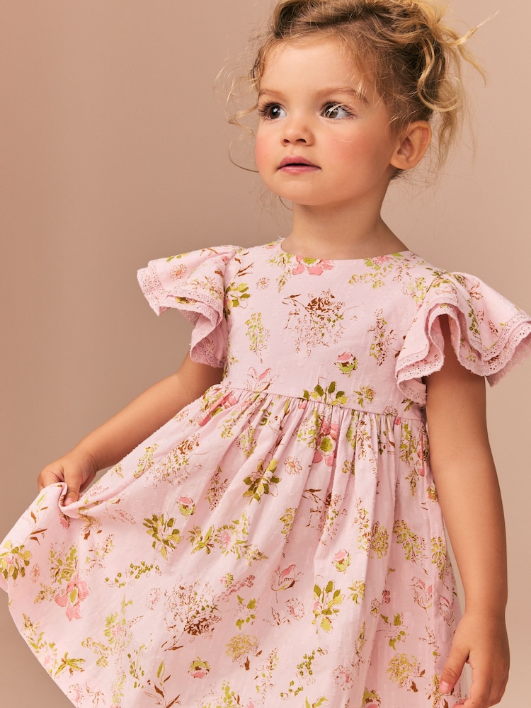Rosa - Vestido de manga de ángel (3 meses a 8 años) - Imagen 1 de 9 Rosa - Vestido de manga de ángel (3 meses a 8 años) - Imagen 1 de 9