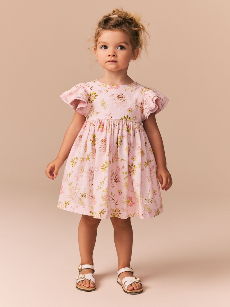 Rosa - Vestido de manga de ángel (3 meses a 8 años) - Imagen 2 de 9 Rosa - Vestido de manga de ángel (3 meses a 8 años) - Imagen 2 de 9