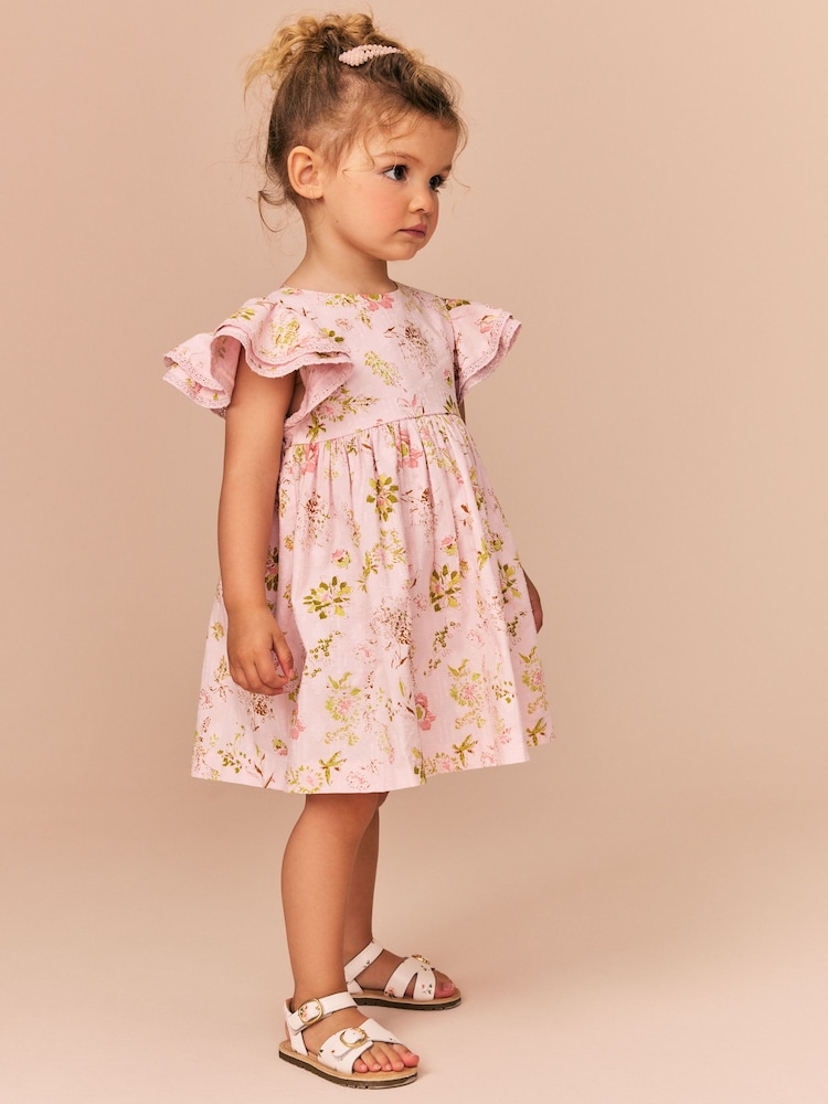 Pink Angel Sleeve Dress (3mths-8yrs) - Image 3 of 9