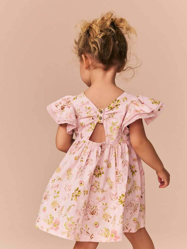 Pink Angel Sleeve Dress (3mths-8yrs) - Image 4 of 9