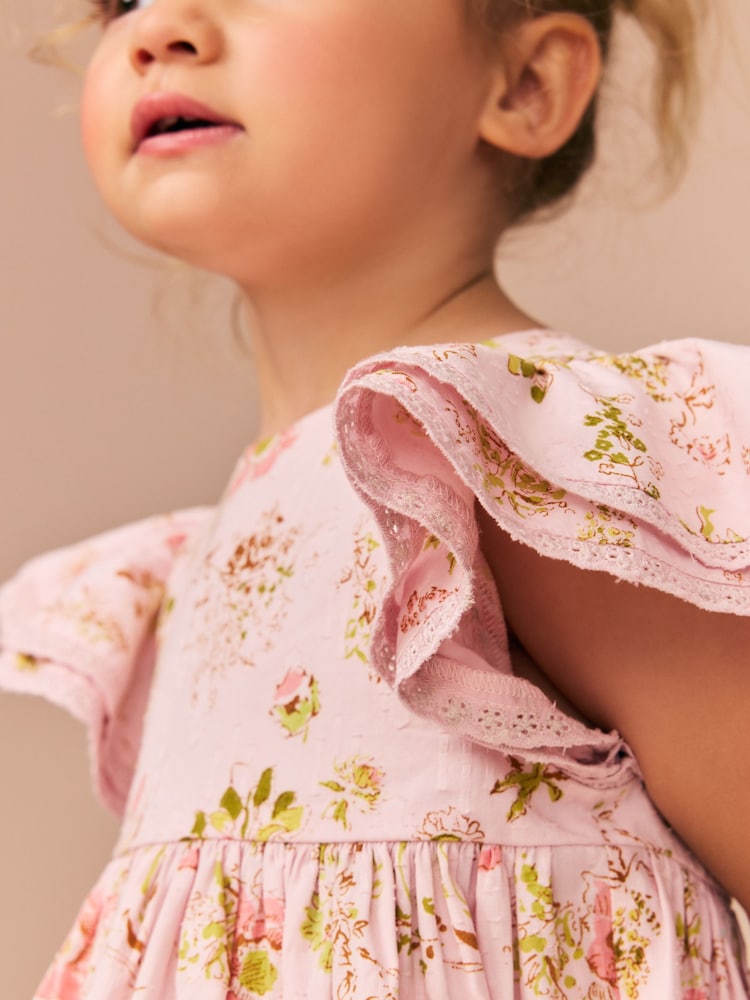 Pink Angel Sleeve Dress (3mths-8yrs) - Image 5 of 9