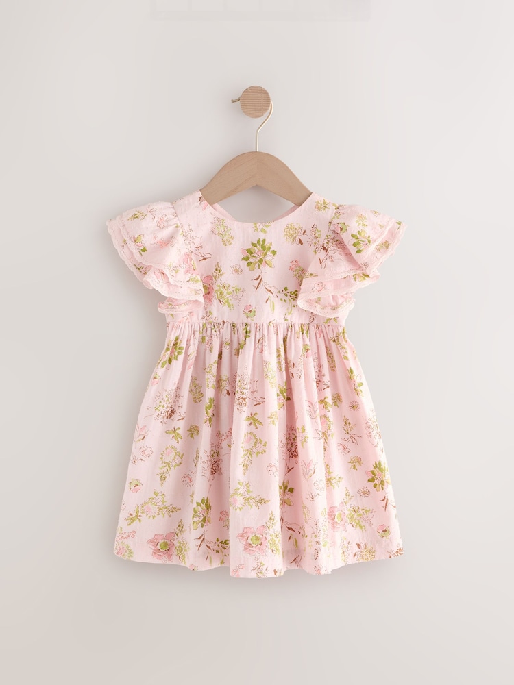 Pink Angel Sleeve Dress (3mths-8yrs) - Image 6 of 9