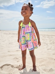 Multi Print 100% Cotton Playsuit (3mths-10yrs) - Image 2 of 4