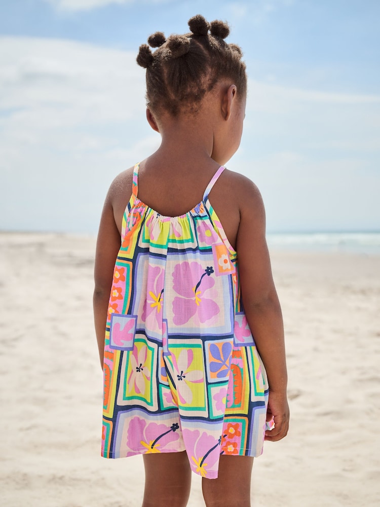 Multi Print 100% Cotton Playsuit (3mths-10yrs) - Image 3 of 4
