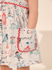 Ecru Cream Circus Button Through Summer Dress (3mths-10yrs) - Image 4 of 8