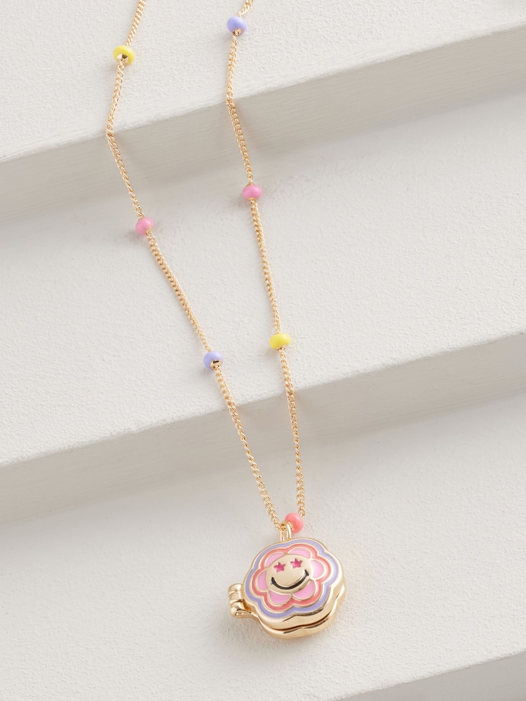 Gold Tone SmileyWorld® Locket Necklace - Image 2 of 4