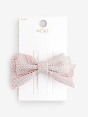 Light Pink Gemstone Bow Clip - Image 1 of 4