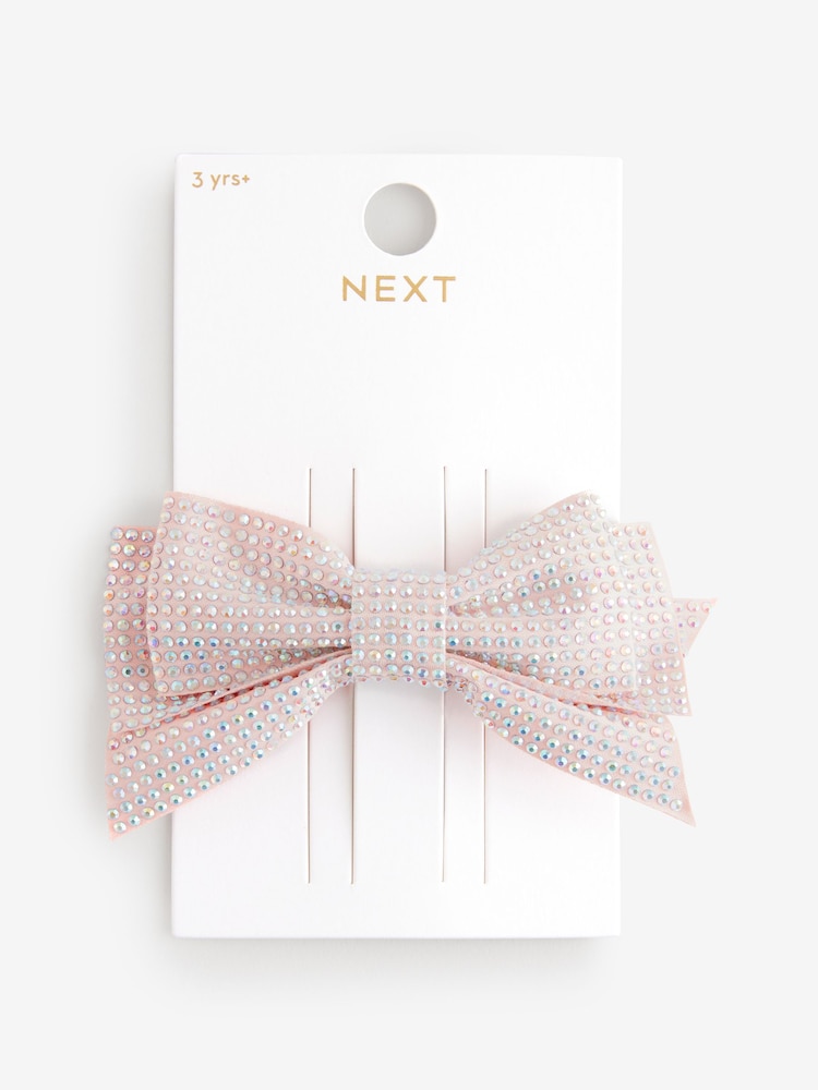 Light Pink Gemstone Bow Clip - Image 1 of 4
