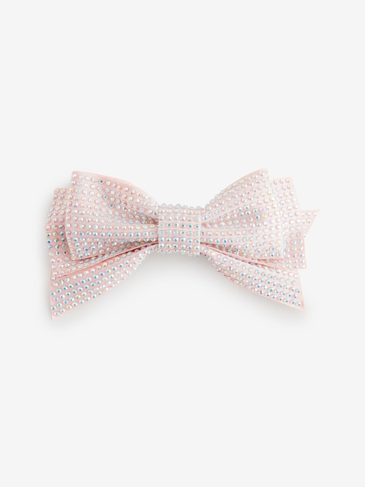 Light Pink Gemstone Bow Clip - Image 2 of 4