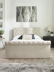 Aspire Furniture Oyster Chesterfield Side Lift Ottoman Storage Bed - Image 3 of 6