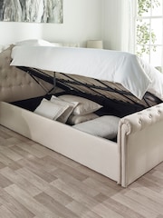 Aspire Furniture Oyster Chesterfield Side Lift Ottoman Storage Bed - Image 4 of 6