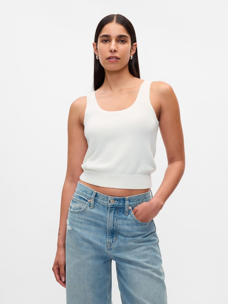 Gap White CashSoft Cropped Vest - Image 1 of 5