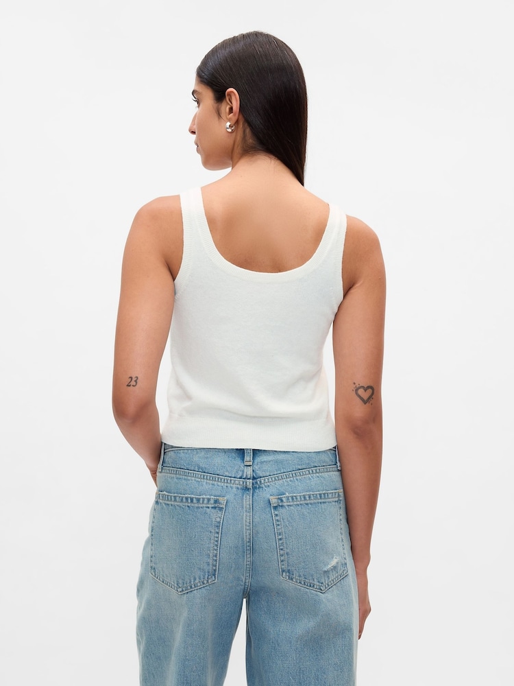 Gap White CashSoft Cropped Vest - Image 2 of 5