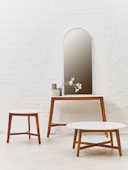 Fifty Five South White Mayan White Marble Round Side Table - Image 1 of 6