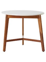 Fifty Five South White Mayan White Marble Round Side Table - Image 6 of 6