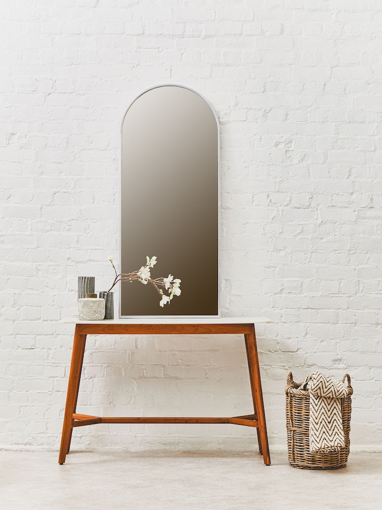 Fifty Five South White Mayan White Marble Console Table - Image 1 of 6
