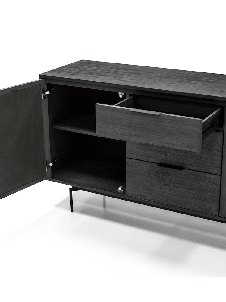 Libra Interiors Black Bronks Acacia Buffet Cabinet - Image 5 of 5
