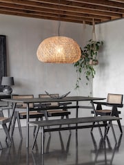 Libra Interiors Black Bronks Acacia Dining Table - Image 1 of 4