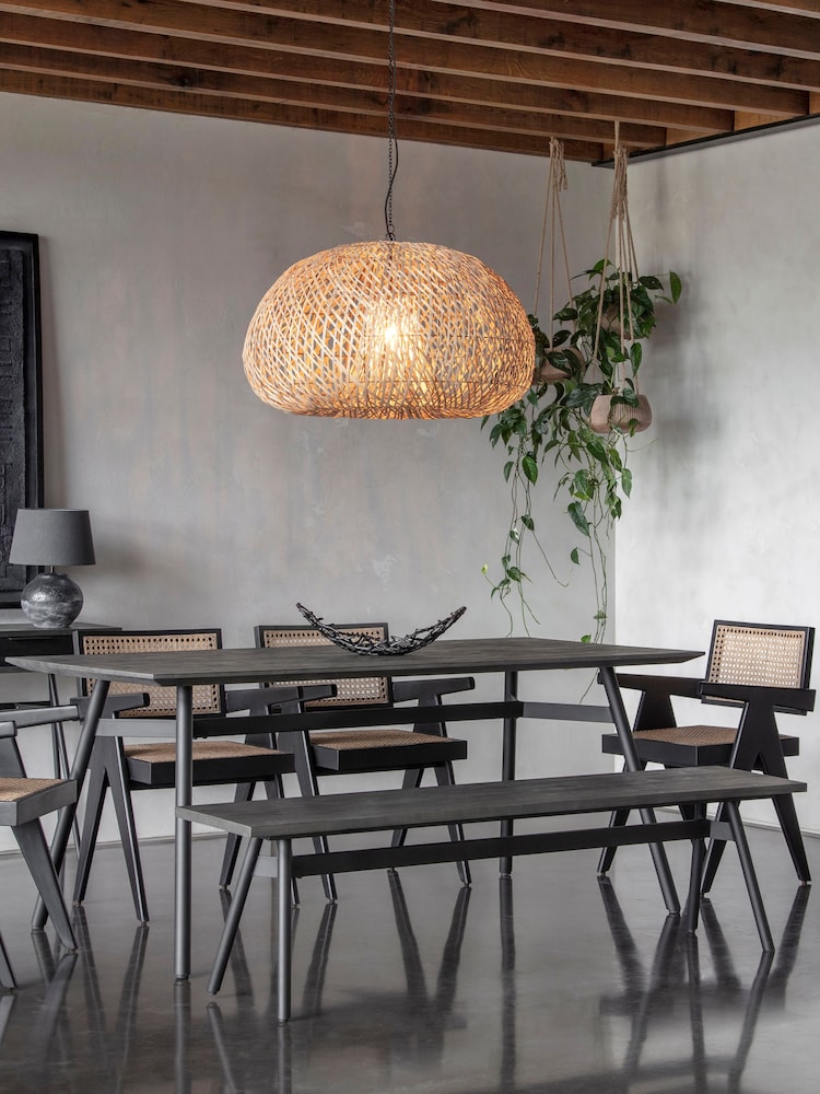 Libra Interiors Black Bronks Acacia Dining Table - Image 1 of 4