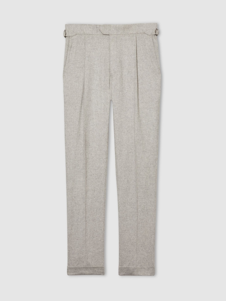 Reiss Grey Melange Gallo Atelier Tapered Wool Suit Trousers - Image 2 of 7