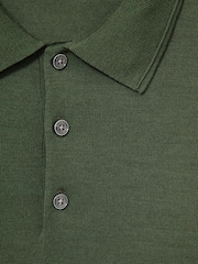 Reiss Dark Kale Green Manor Merino Wool Short-Sleeve Polo Shirt - Image 5 of 5