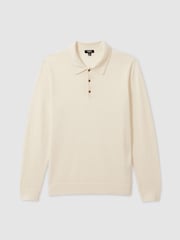 Reiss Snow White Trafford Merino Wool Polo Shirt - Image 2 of 7
