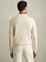 Reiss Snow White Trafford Merino Wool Polo Shirt - Image 5 of 7