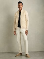 Reiss Freddie Hybrid Quilt and Interlock Jersey Zip-Through Jacket - Bild 1 von 6