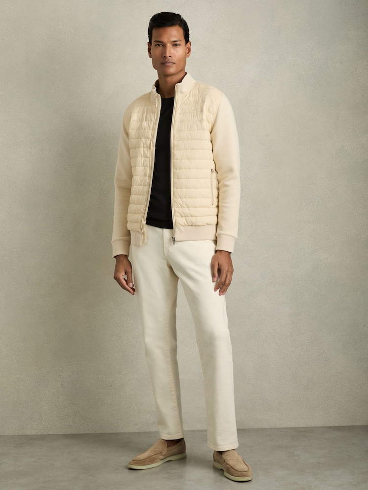 Reiss Freddie Hybrid Quilt and Interlock Jersey Zip-Through Jacket - Bild 1 von 6