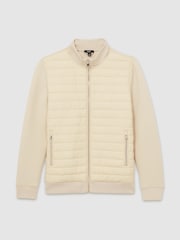 Reiss Freddie Hybrid Quilt and Interlock Jersey Zip-Through Jacket - Bild 2 von 6