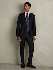 Marineblauw - Reiss Aspire Slim-Fit Wool Suit Trousers - Image 1 of 6