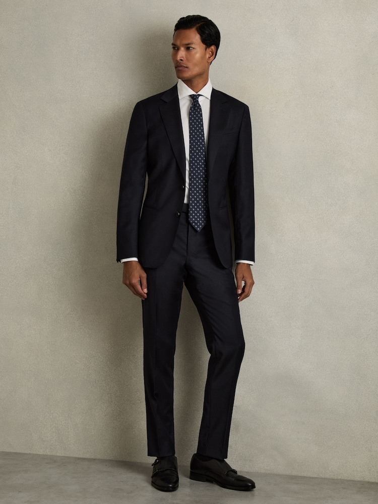 Marineblauw - Reiss Aspire Slim-Fit Wool Suit Trousers - Image 1 of 6