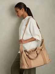 Reiss Blush Phoebe Braided-Handle Soft Weekend Bag - Image 2 of 5