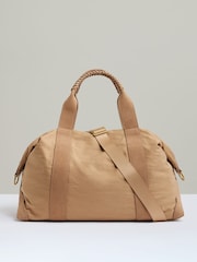 Reiss Blush Phoebe Braided-Handle Soft Weekend Bag - Image 4 of 5