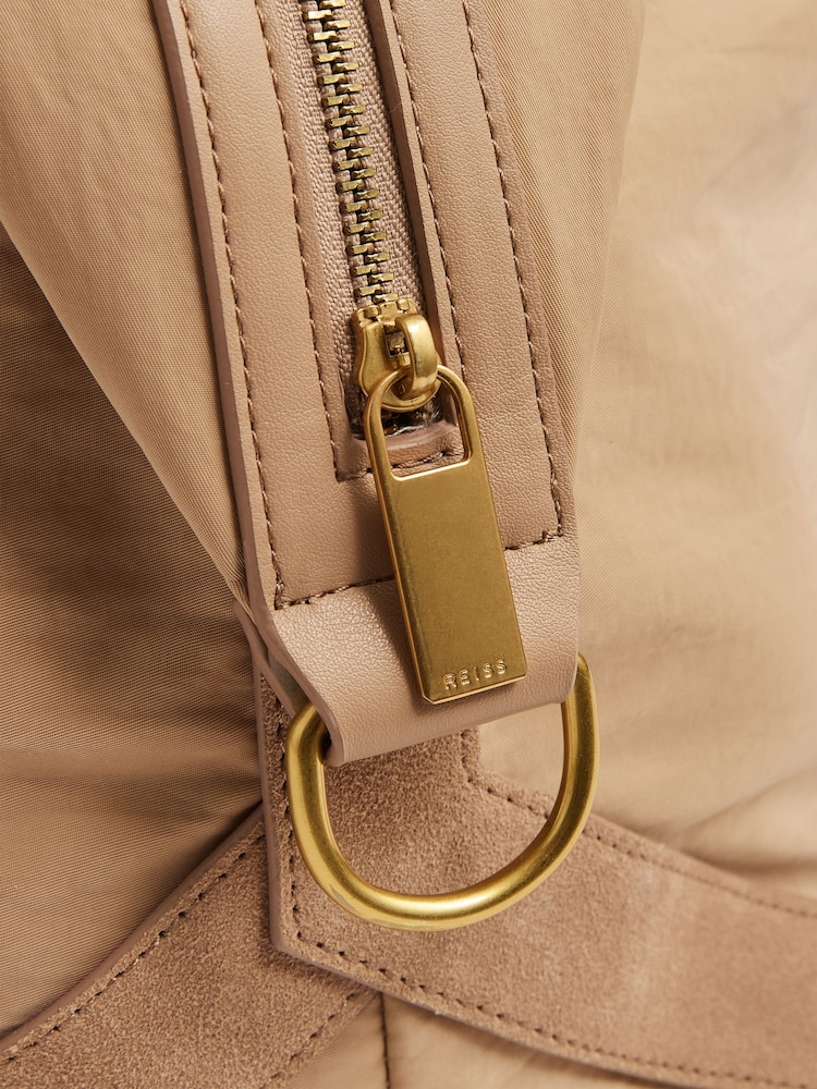 Reiss Blush Phoebe Braided-Handle Soft Weekend Bag - Image 5 of 5