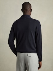 Mornarica - Reiss Taunton Merino Wool Shawl-Collar pletena jopa - Slika 4 iz 7