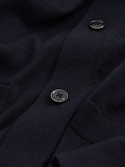 Mornarica - Reiss Taunton Merino Wool Shawl-Collar pletena jopa - Slika 7 iz 7